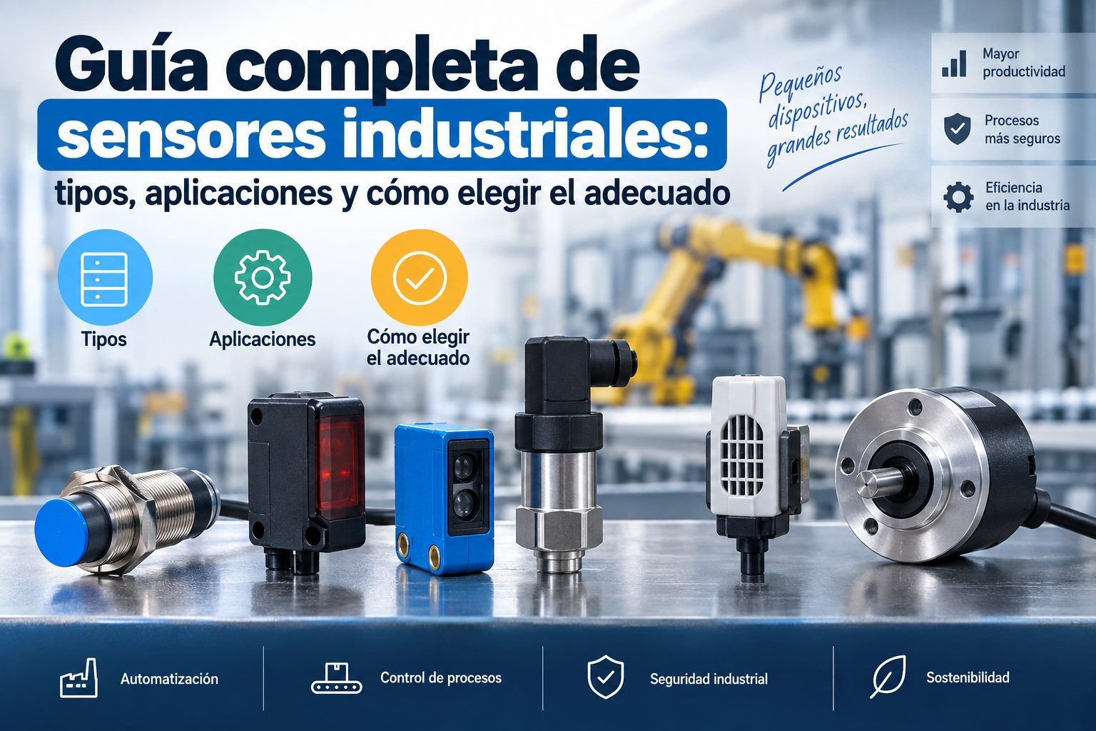 Guía completa de sensores industriales: tipos, aplicaciones y cómo elegir el adecuado